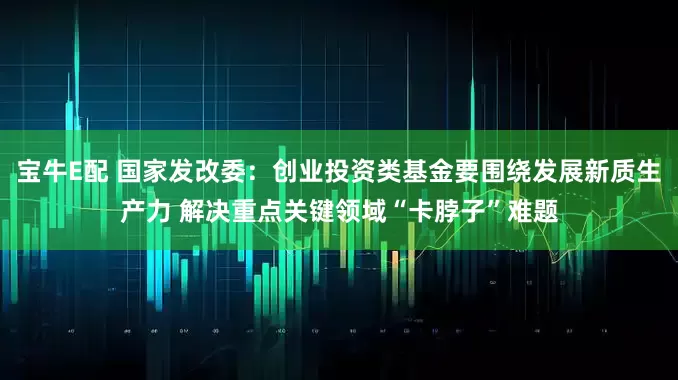 宝牛E配 国家发改委：创业投资类基金要围绕发展新质生产力 解决重点关键领域“卡脖子”难题